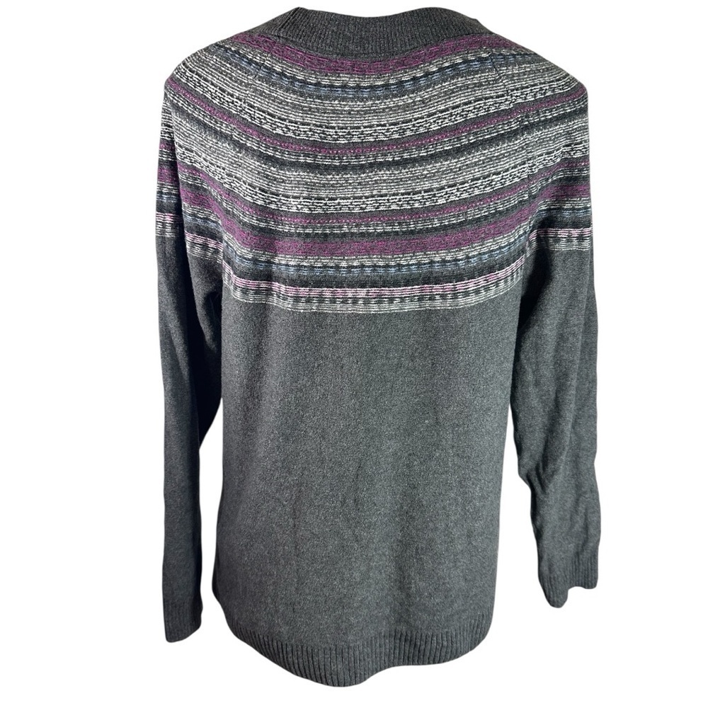 J. Jill Gray and Purple Striped Sweater - Picture 4 of 6